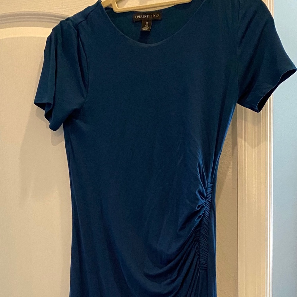 A Pea in the Pod long body con dress aqua blue